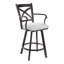 Tabouret pivotant à hauteur de comptoir de 26 po Julia Alegra en tissu irlandais performance brume avec une finition gris Firestone peinte à la main-29249861-95193252-95193259