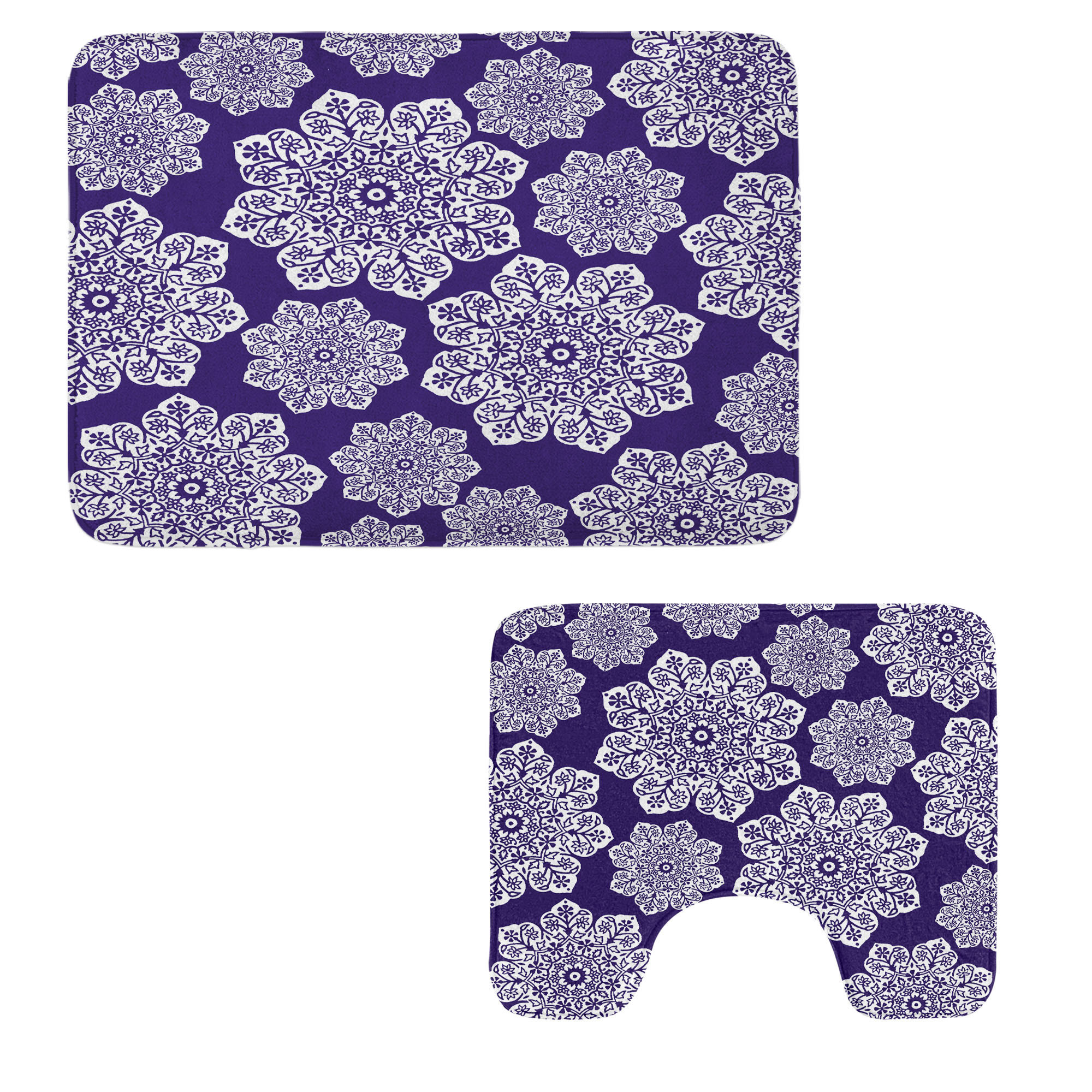 Dakota Fields White Bathroom Rug Set 2 Pieces Rectangle & Contour Mats ...