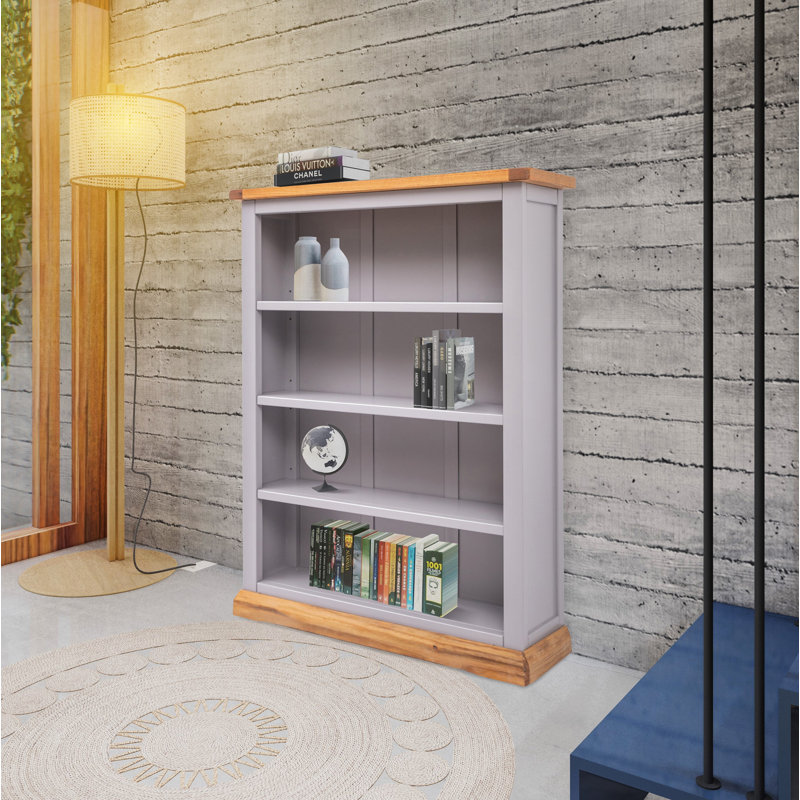 Mickel 120cm H Standard Bookcase, Grey, 120cm H x 89cm W x 25cm D
