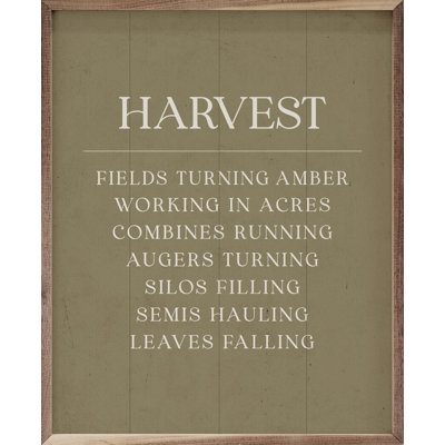 «Harvest Fields Turning Amber Green» sur bois