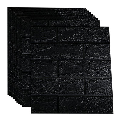 10 x 3 x 3 carreaux de brique autocollant mural papier peint panneau de mousse 13,8 x 15,2 po