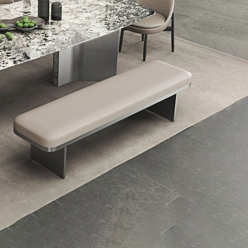Banc rembourré en similicuir, H 17,71 po x l 55,11 po x P 15,74 po