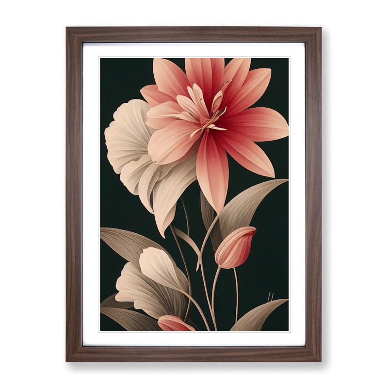 Astounding Flower - Single Picture Frame Print, Walnut Framed, 64cm H x 46cm W x 2cm D