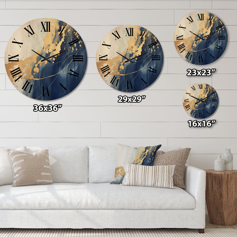 Horloge murale en bois massif Ambleside, Très grand