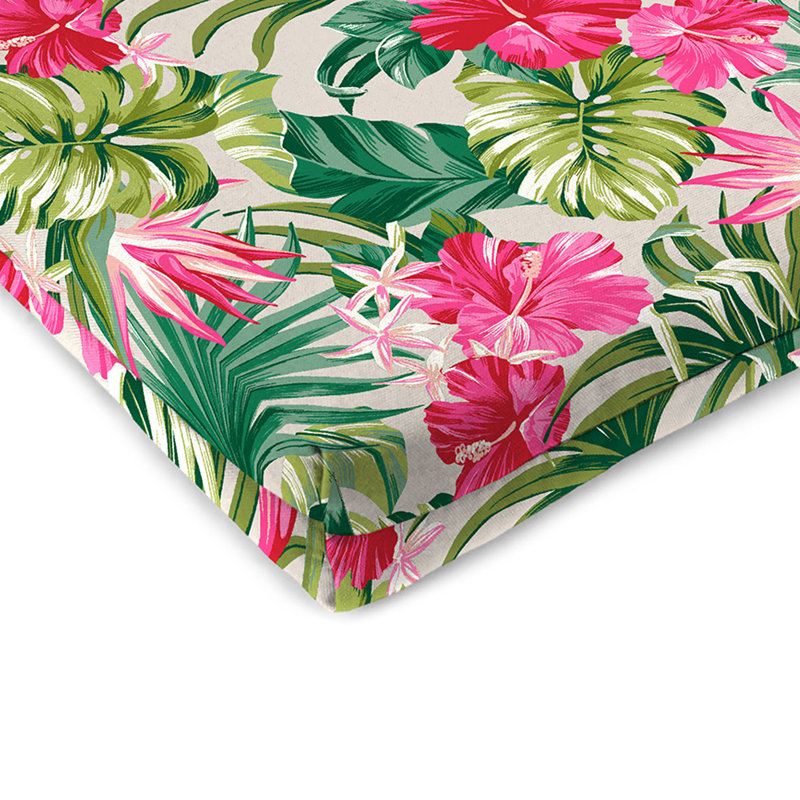 Outdoor Seat/Back Cushion, Beige Floral