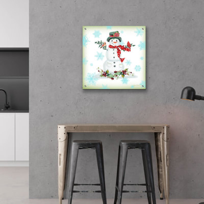 «Holiday Celebration G» par Jean Plout, art mural en verre acrylique, 24 po x 24 po