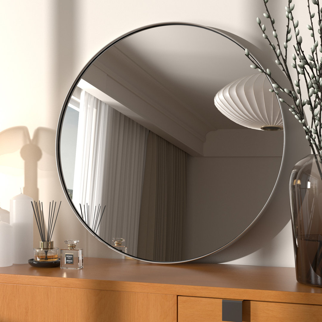 Morena Round Bathroom Mirror Vanity Mirror Accent Circle Mirror for Wall Decor/bathroom/bedroom Living Creative Ivy Bronx 