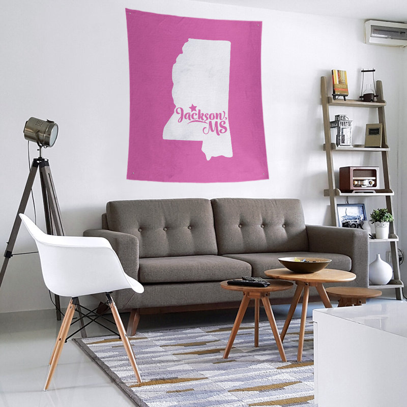Tapisserie murale Jackson Mississippi, H 104 po x l 88 po, Rose