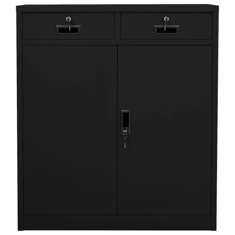 Office Cabinet 35.4" x 15.7" x 40.2" Steel, Black