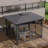 10X12FT Gazebo Metal, Mosquito Net For Outdoor Use With Double Roof (Dark Gray)-123219086-123219088