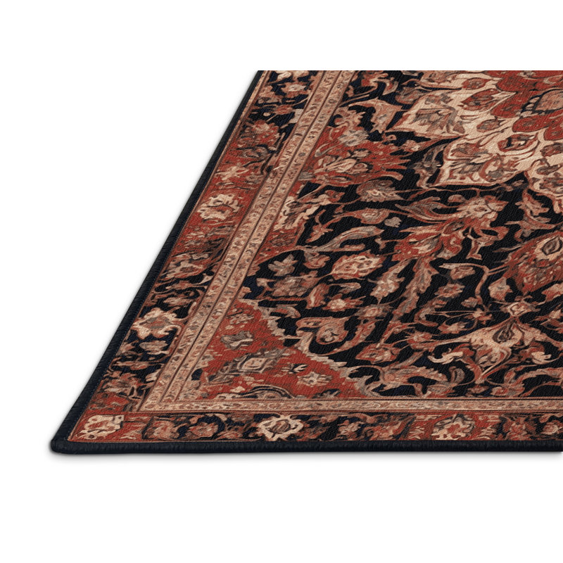 Tapis brun lavable à la machine, Rectangle 7 pi x 9 pi