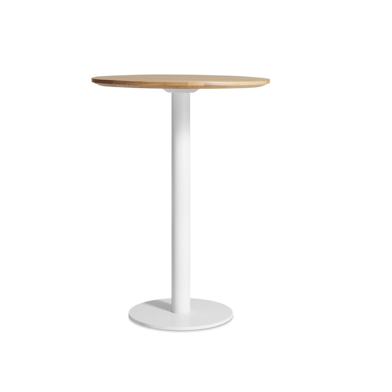 Easy Round Dining Table, White Oak, Matte White, 40" H x 30" W x 30" L
