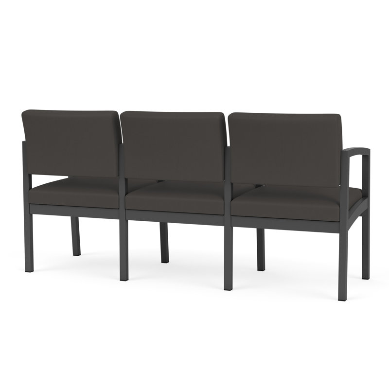 Structure en métal 3 places Lenox, Gris anthracite, Noir Patriot Plus - Vinyle lavable au chiffon