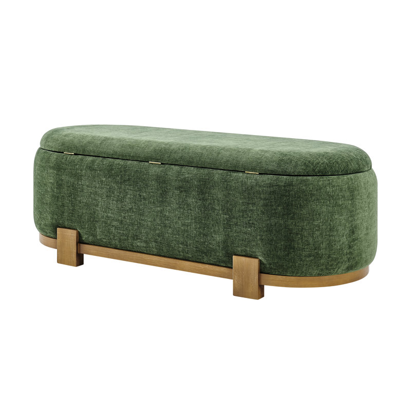 Lajeune Fabric Storage Bench, Seneca Green