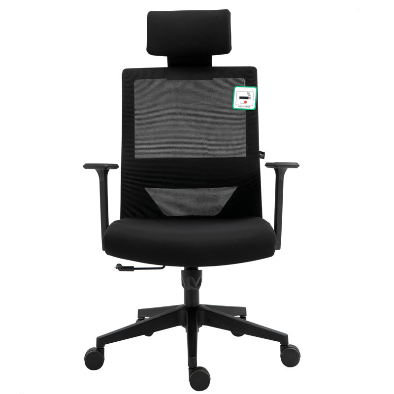 Biddings Polyester Blend Office Chair with Headrest, Black