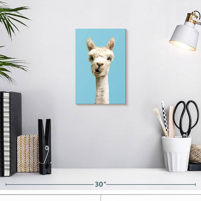 Brampt White Funny Alpaca, 12" H x 8" W