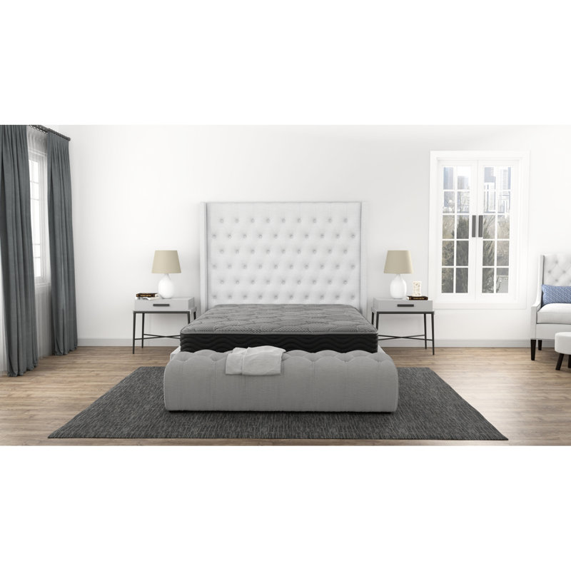 Housse pour matelas 8 po - ferme et confortable avec ressorts ensachés, Lit simple
