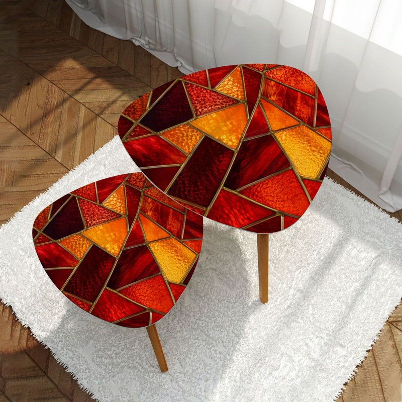 Ensemble de 2 tables basses gigognes Triangle