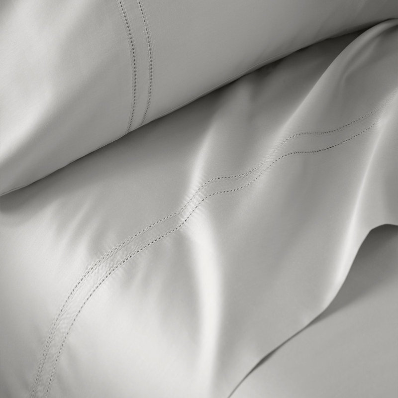 Yalda Egyptian Cotton Sateen Sheet Set , California King Sheet Set + 2 Pillowcases, Gray