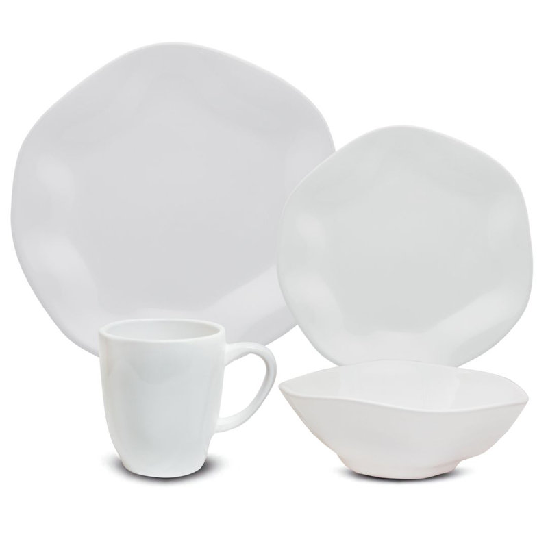 Ensemble 16 pièces de vaisselle, service pour 4 Finnick, Blanc