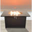 Table de foyer d'extérieur en acier de 25 po de hauteur et de l 42 po avec couvercle - table de cheminée de patio et de terrasse moderne, fabrication rouille, surface en acier inoxydable, pierres de lave incluses, porte latérale pour le gaz, contrôle de l'allumage, protection