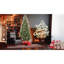 Arbre de Noël de 9 pi avec 750 lumières à DEL blanc chaud, 3750 branches Pe + à pointe enneigée, 111 baies rouges réalistes et pin, conception à charnières pour les fêtes de Noël