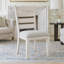 Ensemble de 2 chaises d'appoint de salle à manger Wen, coussin gris, dossier échelle, blanc