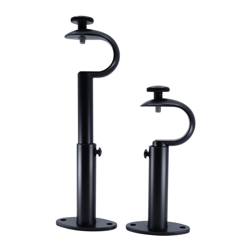 Tringle à rideaux en zinc MERIVILLE pour tringle à rideaux de 1 po, Noir
