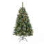 Arbre de Noël articulé à poils 4,5 pi avec baies rouges, pommes de pin, 200 CL et 407 pointes