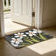 Tapis de porte noir et blanc 24 po x 36 po pour l'extérieur et l'intérieur
