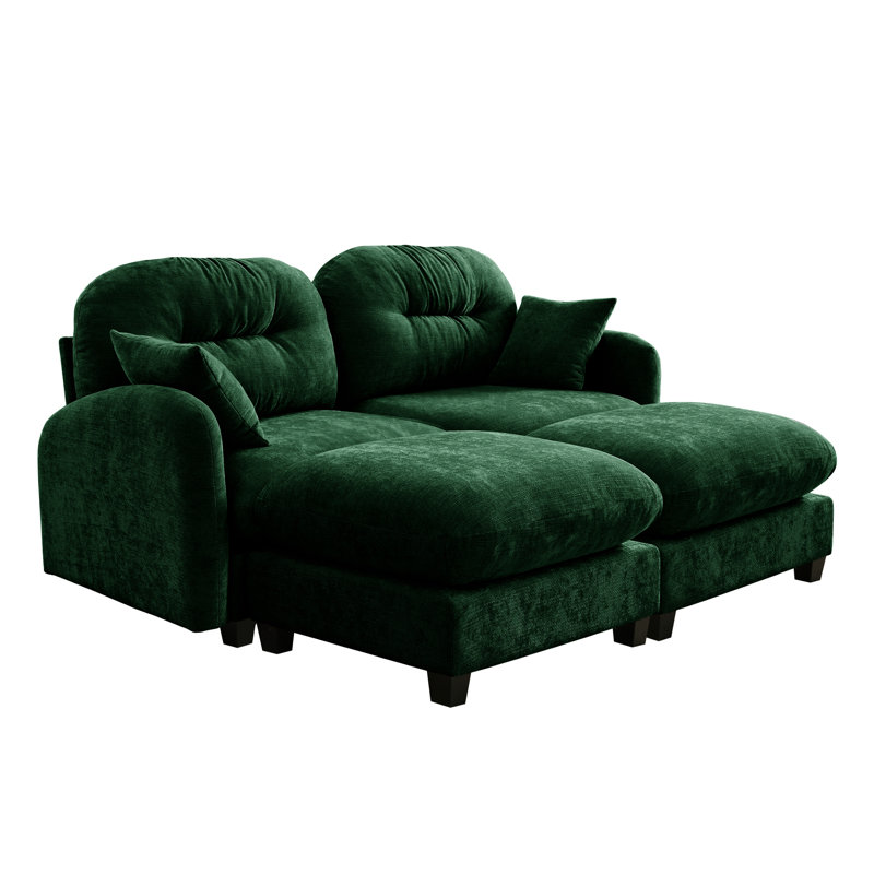 2 - Siège avec chenille, courbe ergonomique et mobile pour les chambres confortables. Mousse modulaire haute densité, élégante, confort moelleux comme un nuage.