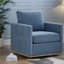Fauteuil pivotant d'appoint, fauteuil club moderne en chenille bleue pour la maison