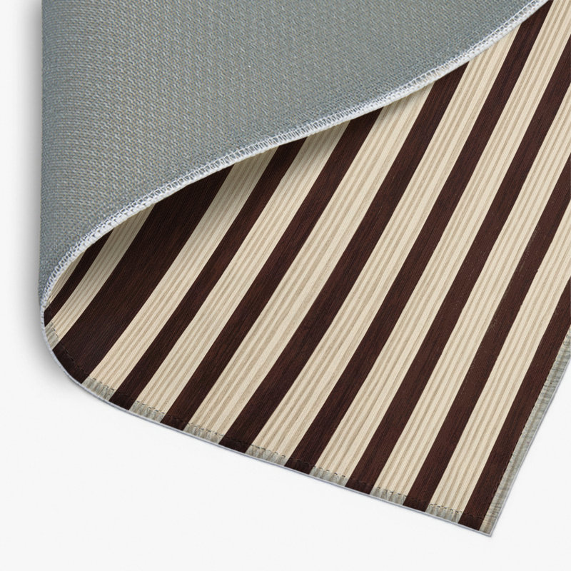 HorizontalStripes Black Indoor and Outdoor Area Rug, Rectangle 2' x 3'