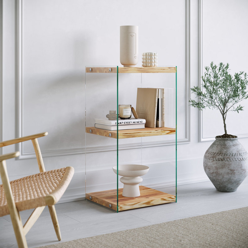 Emilien 80cm H Glass Standard Bookcase