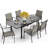 Emy 6-Person Patio Dining Set with Extendable Table