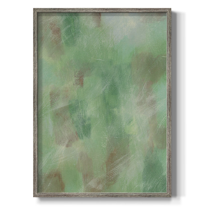 Green Shadows I Framed Print - Solid Wood, 15" H x 12" W