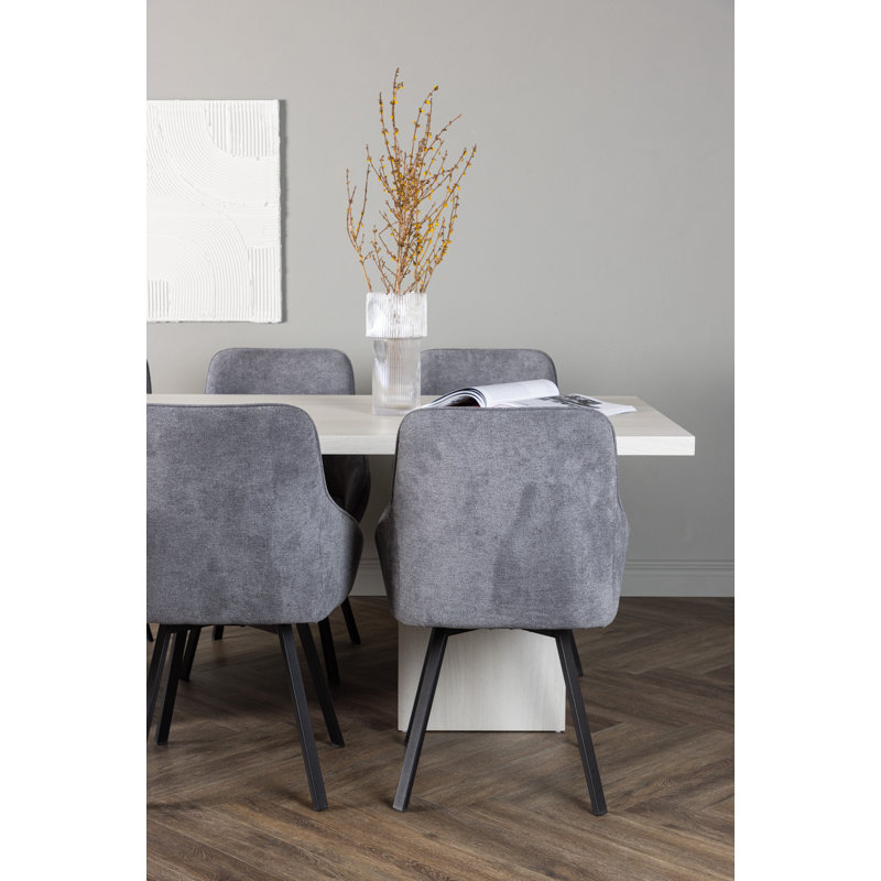 Larkste 6 - Person Dining Set, Grey, Grey