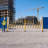 16 Ft Expandable Rolling Metal Safety Barrier 6 Wheel Mobile Security Gate with Two Slots for Driveway Warehouse Construction Site-137439999