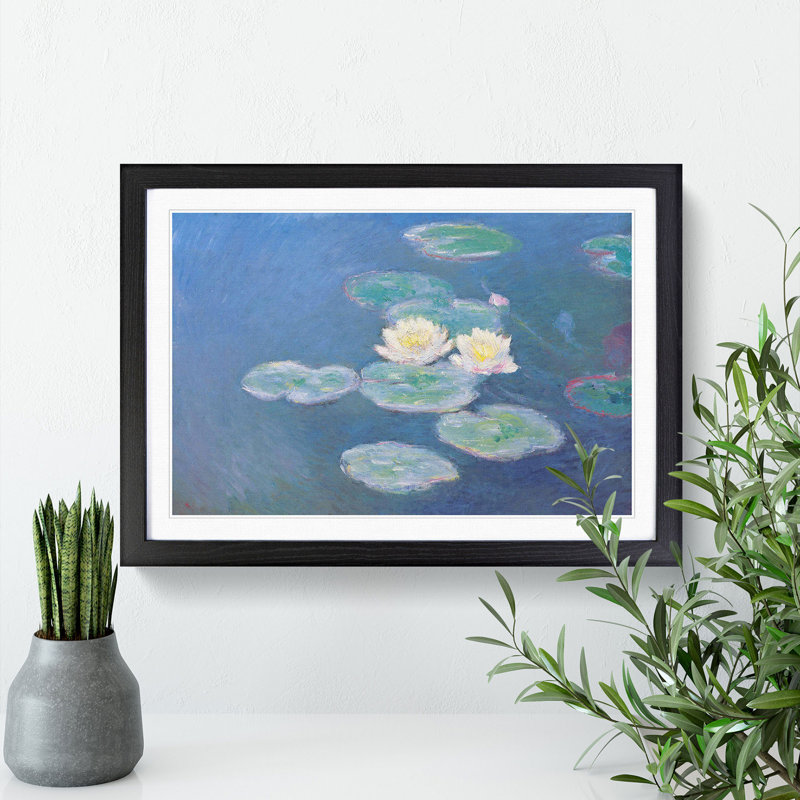 Water Lilies Lily Pond Vol.3 by Claude Monet - Picture Frame Painting, Black, 36cm H x 48cm W x 2cm D
