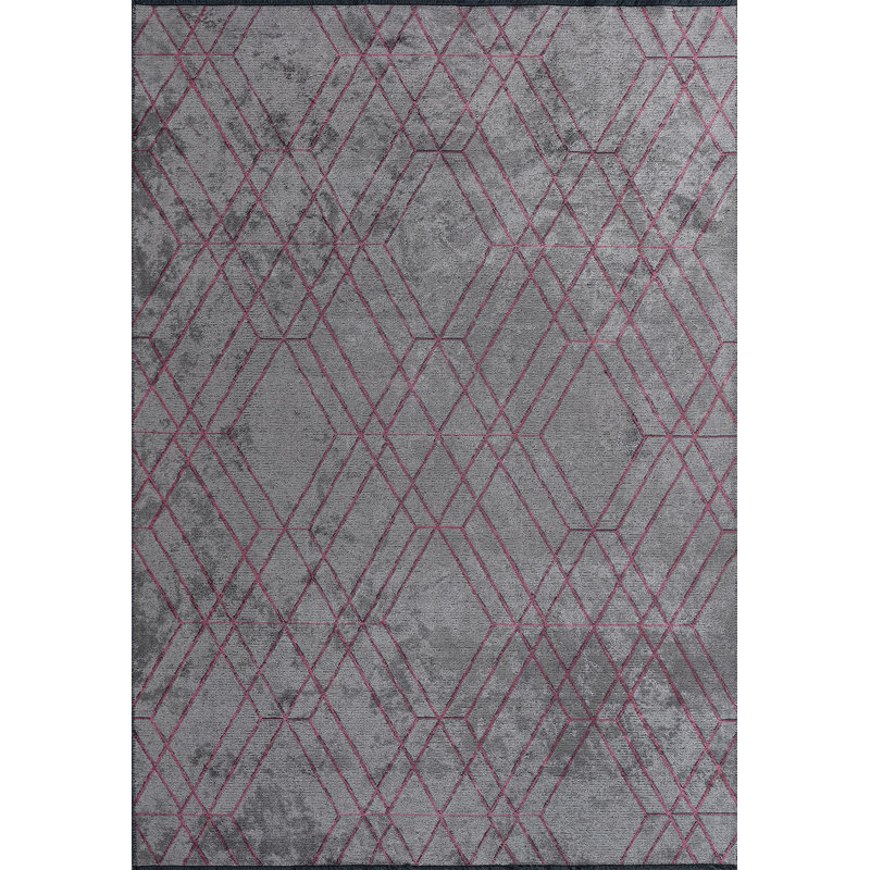 Tapis à motif géométrique diamant 3D, Carré 9 pi