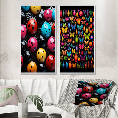 Colourful Insectes Bugs Collage I - ensemble de 2 insectes et insectes
