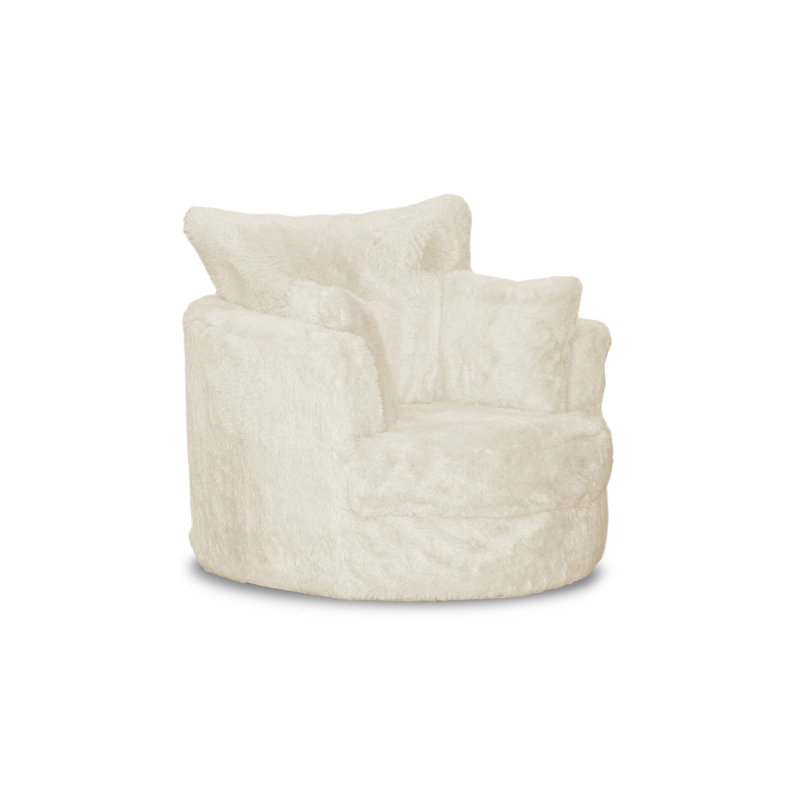 Upholstered Swivel Armchair, Ivory