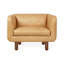 Fauteuil Beaconsfield en cuir noyer whisky-99239093