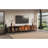 86 inch TV Stand for TVs up to 90", Entertainment Center with App Controlled LED Lights, 2 Drawers & Glass Door Storage, Modern Media Console for Living Room