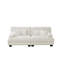 Canapé 2 places pour le salon, canapé 2 places en chenille avec 2 coussins lombaires et 2 coussins décoratifs, chenille blanc-850964745