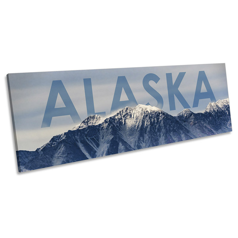 Alaska Mountains - Wrapped Canvas Panoramic Print, 30.48cm H x 91.44cm W x 2cm D