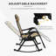 Chaises berçantes d'extérieur 2 pièces Outsunny, chaise berçante inclinable et inclinable pliable avec coussin, porte-gobelet et porte-téléphone, conception combinée avec pieds pliants-129000662-129000667
