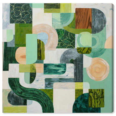 Art mural moderne, reproduction d'art sur toile, art géométrique vert