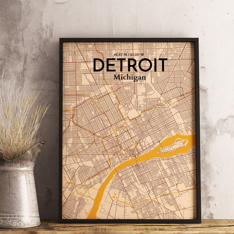 Detroit - No Frame Print, 70cm H x 50cm W x 0.13cm D