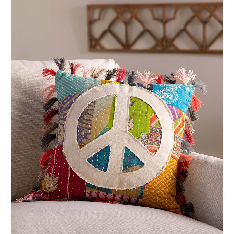 100% Wool Throw Square Pillow Cover & Insert